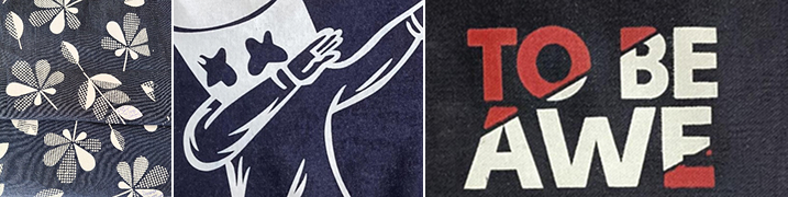 DENIM WHITE INKS AND CLEAR