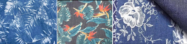 DENIM DISCHARGE WHITE AND CLEAR PASTE